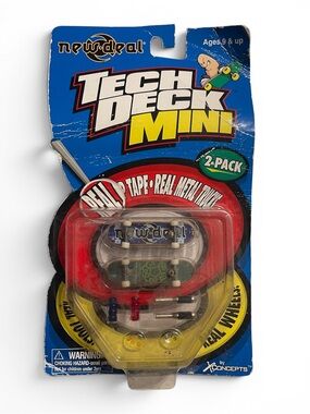Vintage 1998 Tech Deck Mini New Deal Skateboard 2-Pack X-Concepts Rare NIP